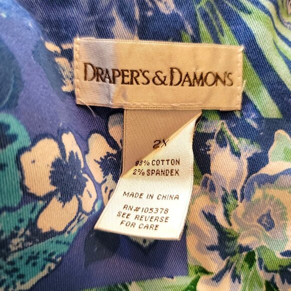 Drapers and Damons Jacket Blue Sailboats Floral Denim Style Woman's 2X JJ3482 - Picture 4 of 7